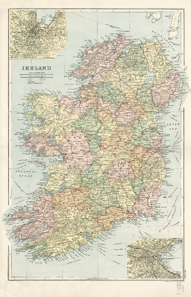 1905 Map of Ireland - Major Tweedy's Neighborhood